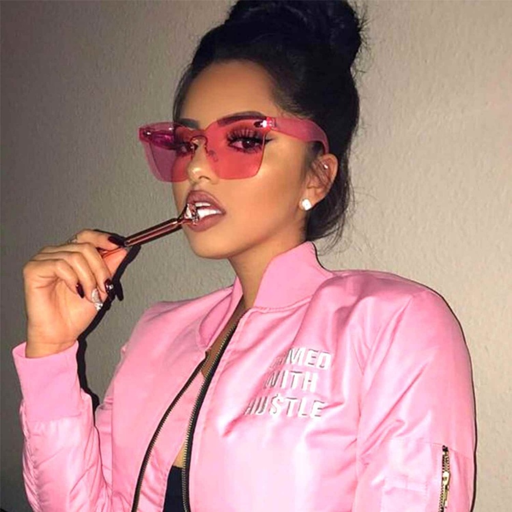 Square Oversized Rimless Sunglasses Designer Frame